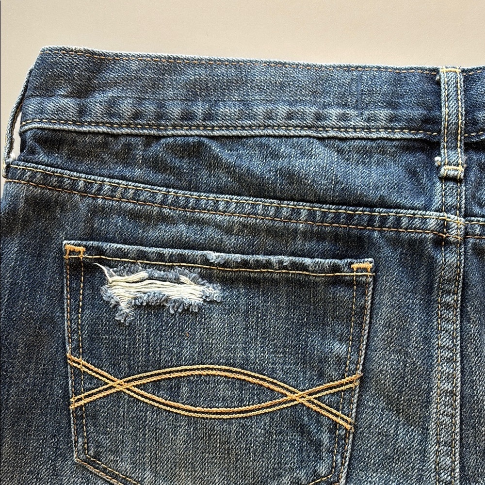 Abercrombie & Fitch Jean Shorts Distressed‎ Metallic Embellishments Size 6 Y2K - Picture 11 of 13